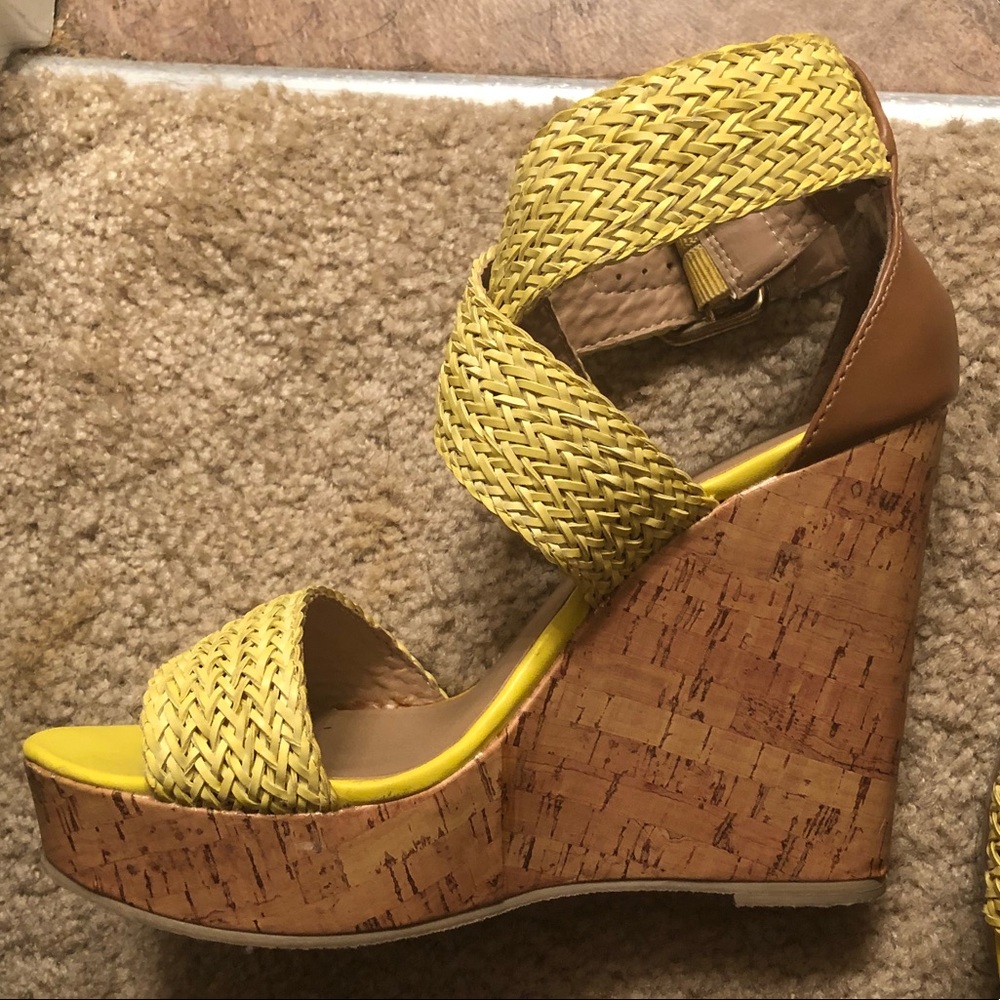 Yellow High Heel Wedges